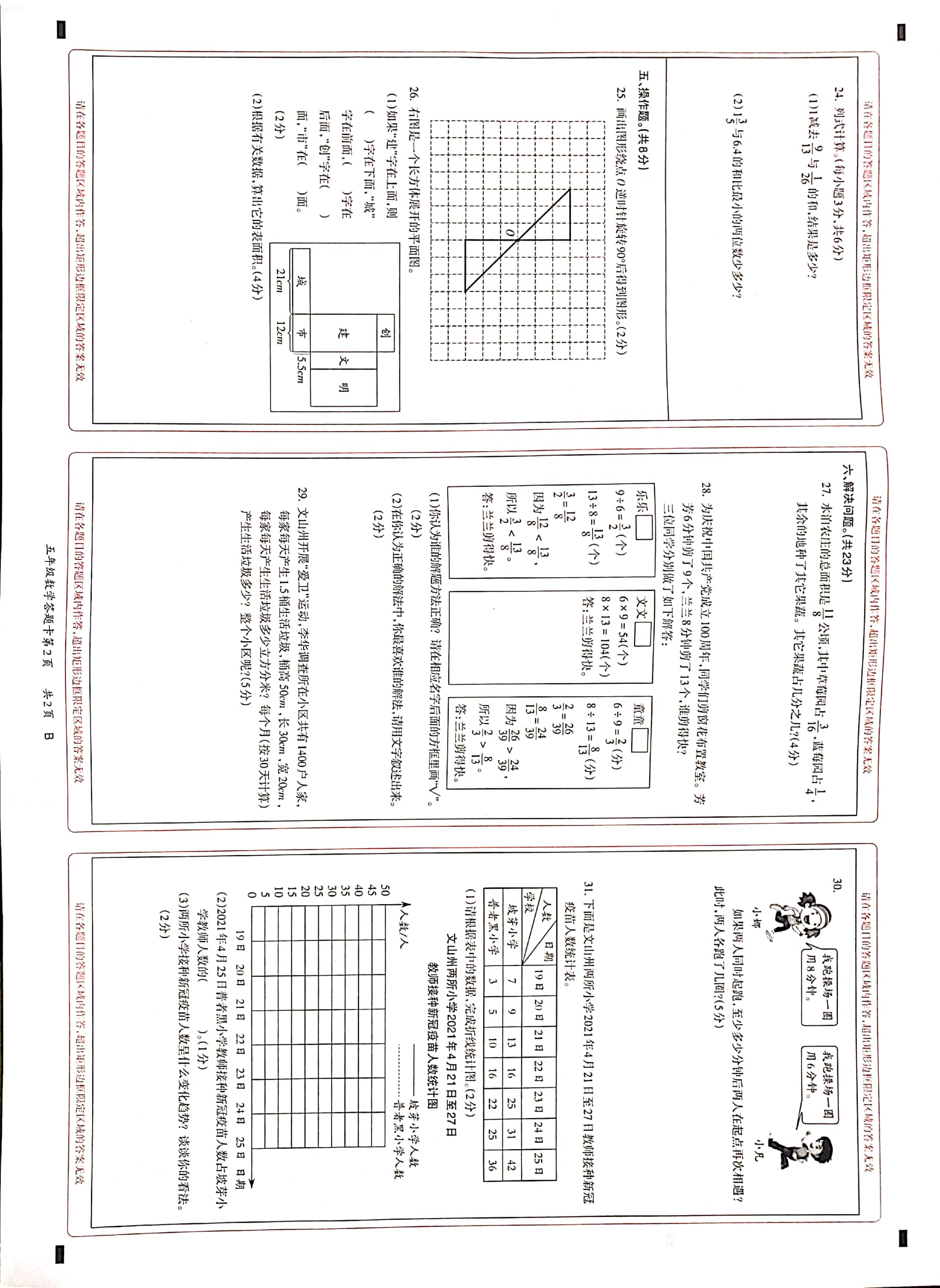 云南省文山州数学五年级下学期期末试题 2020-2021学年.pdf 第2页