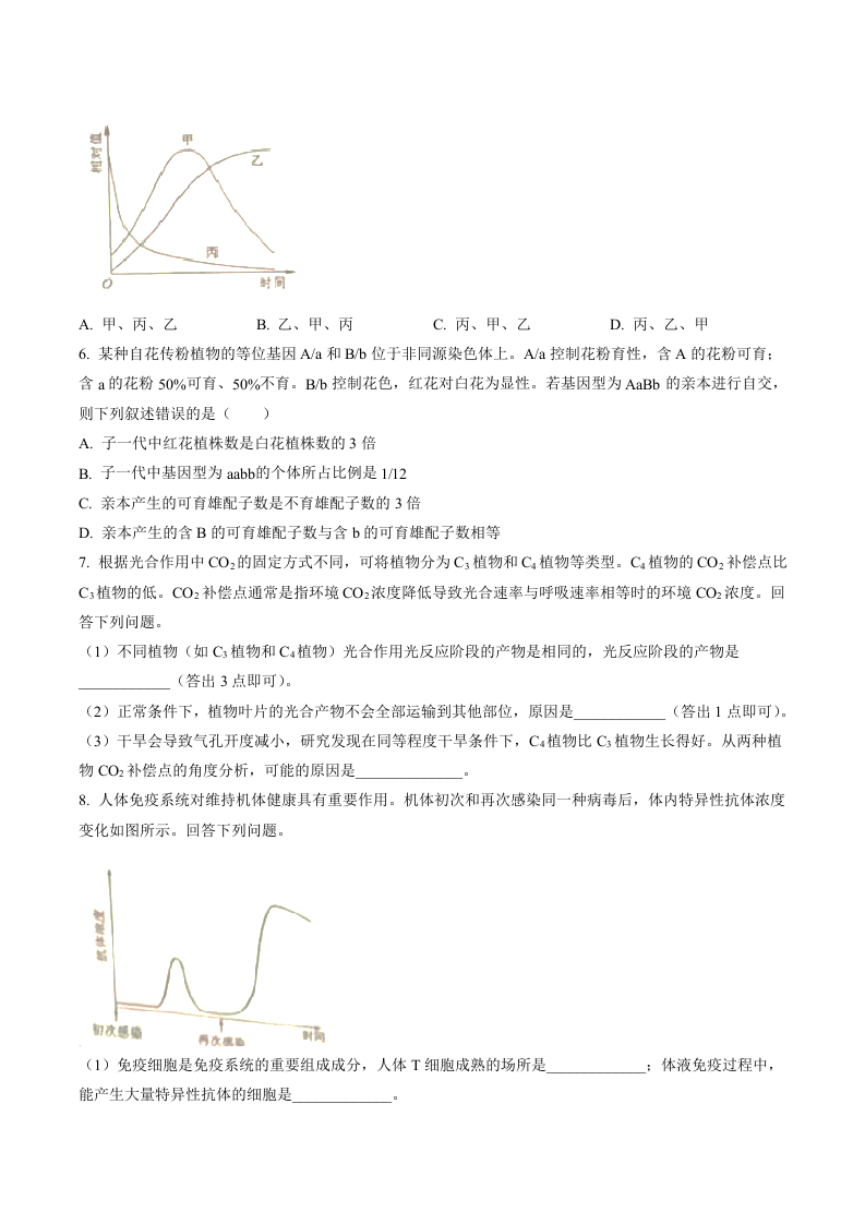 2022年全国统一高考生物试卷（全国甲卷）（学生版）.docx 第2页