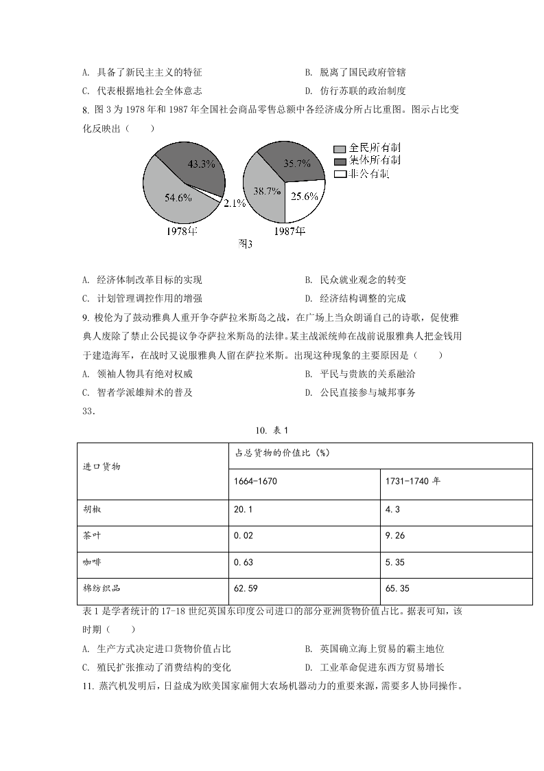 2022年高考历史真题试卷（全国甲卷）（学生版）.docx 第2页