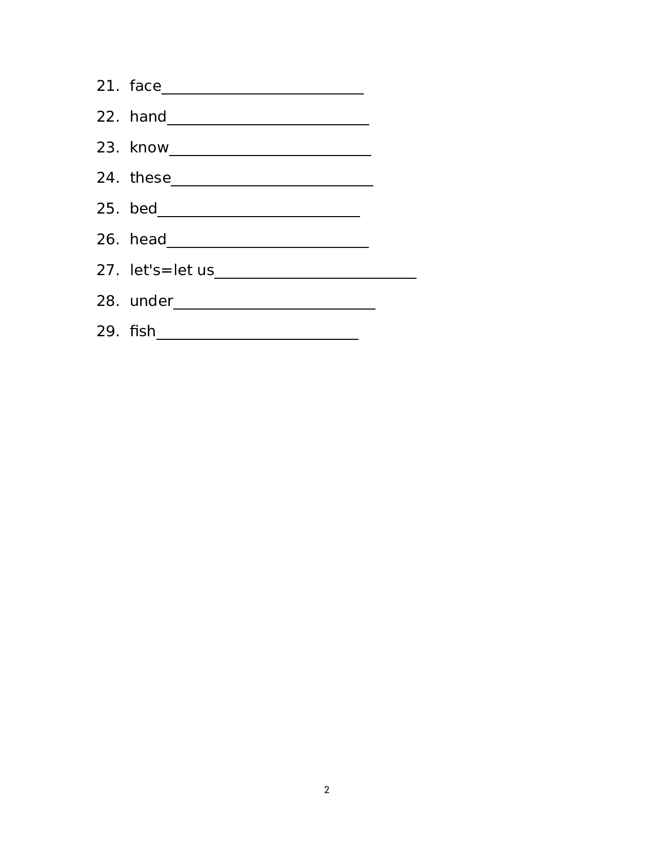 Module 4单词检测（试题）外研版（一起）英语一年级下册.docx 第2页