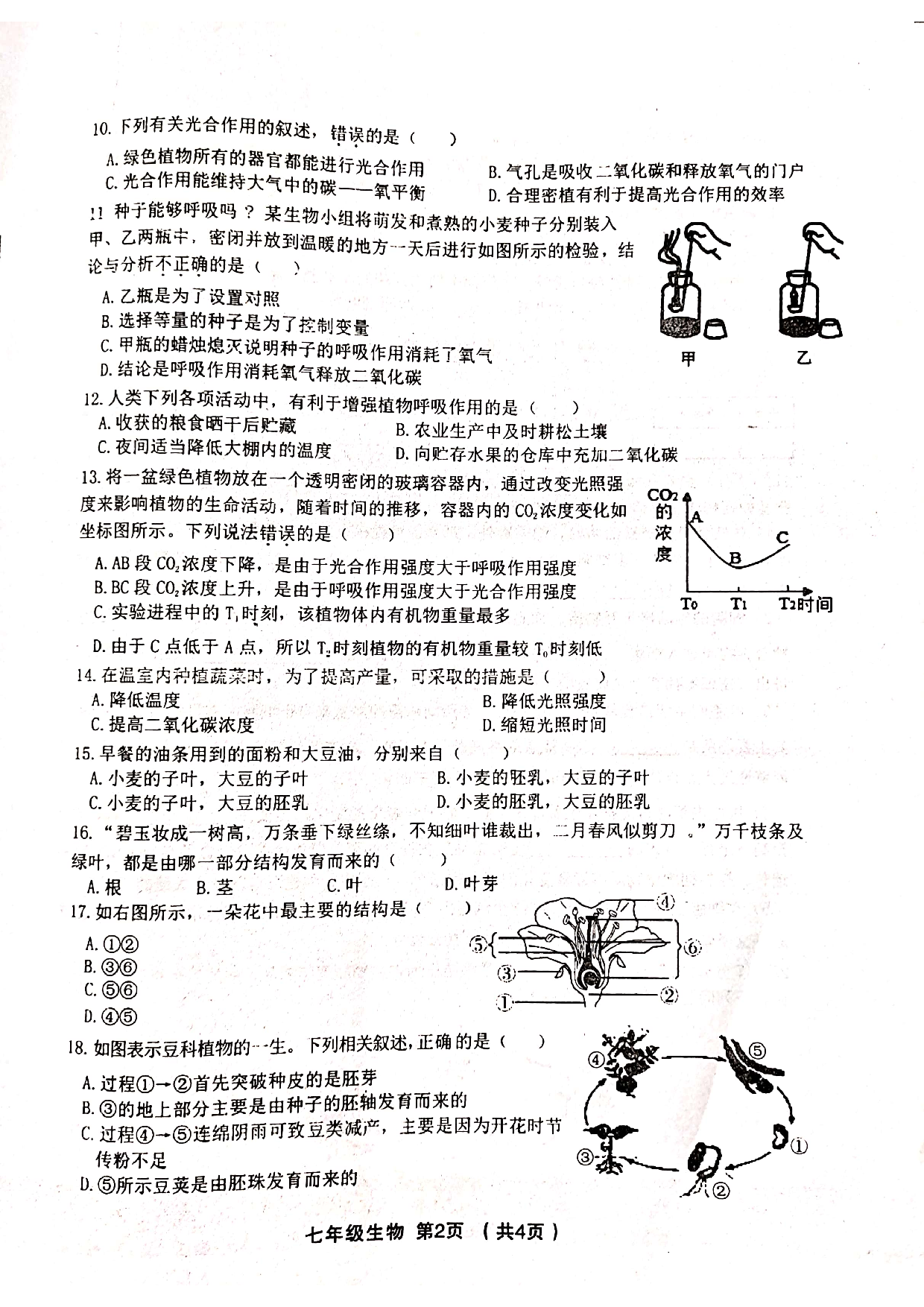 河南省卫辉市2020-2021学年七年级生物上学期期末试卷.pdf 第2页