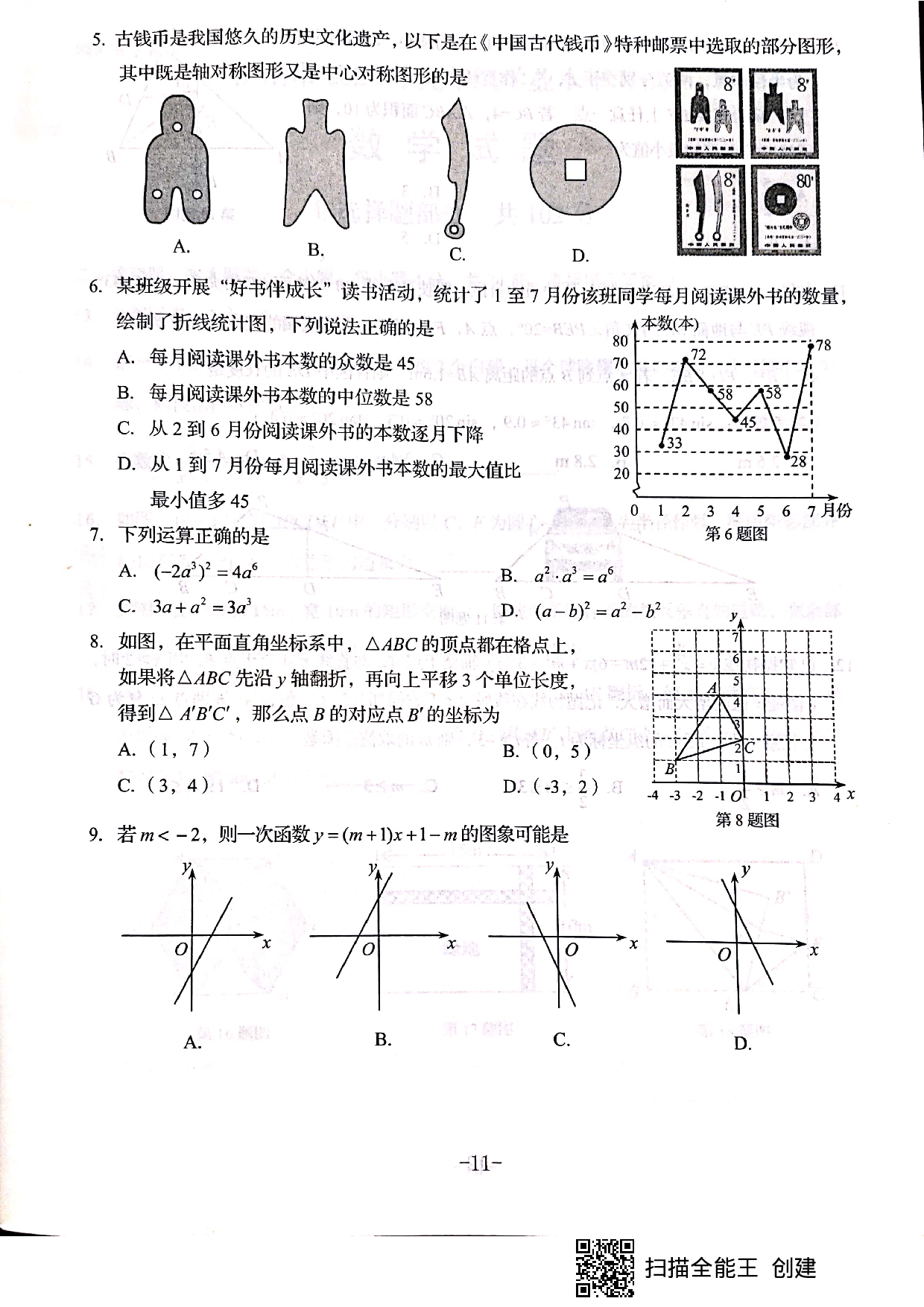山东省济南市2020年中考数学试题（扫描版）.pdf 第2页