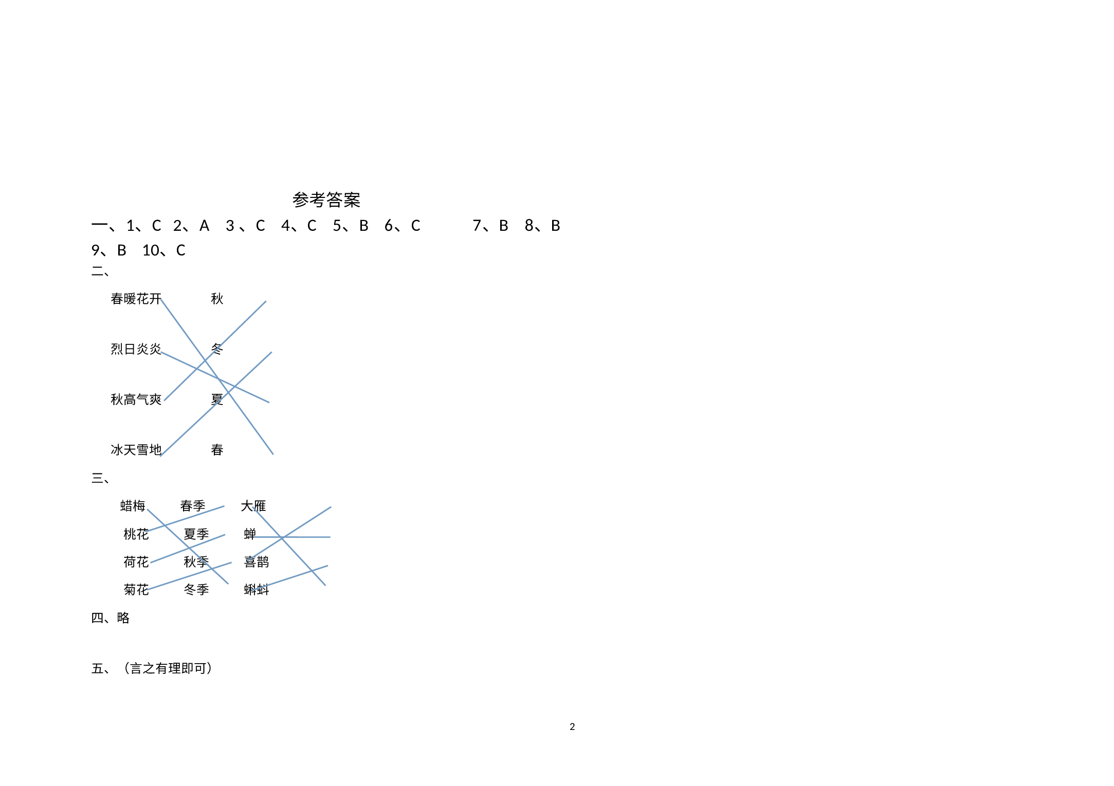 期末素养检测试题（试题）二年级下册科学青岛版.docx 第2页