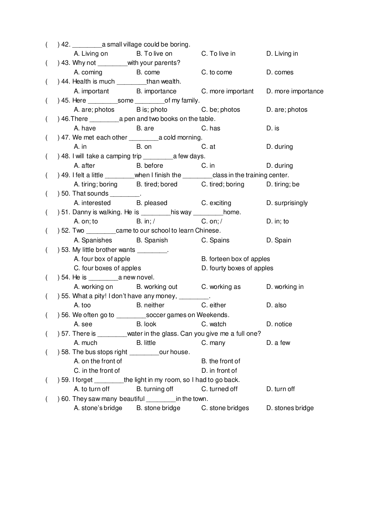 2019-2020年深圳百合外国语学校初一英语期中试题及答案 第2页