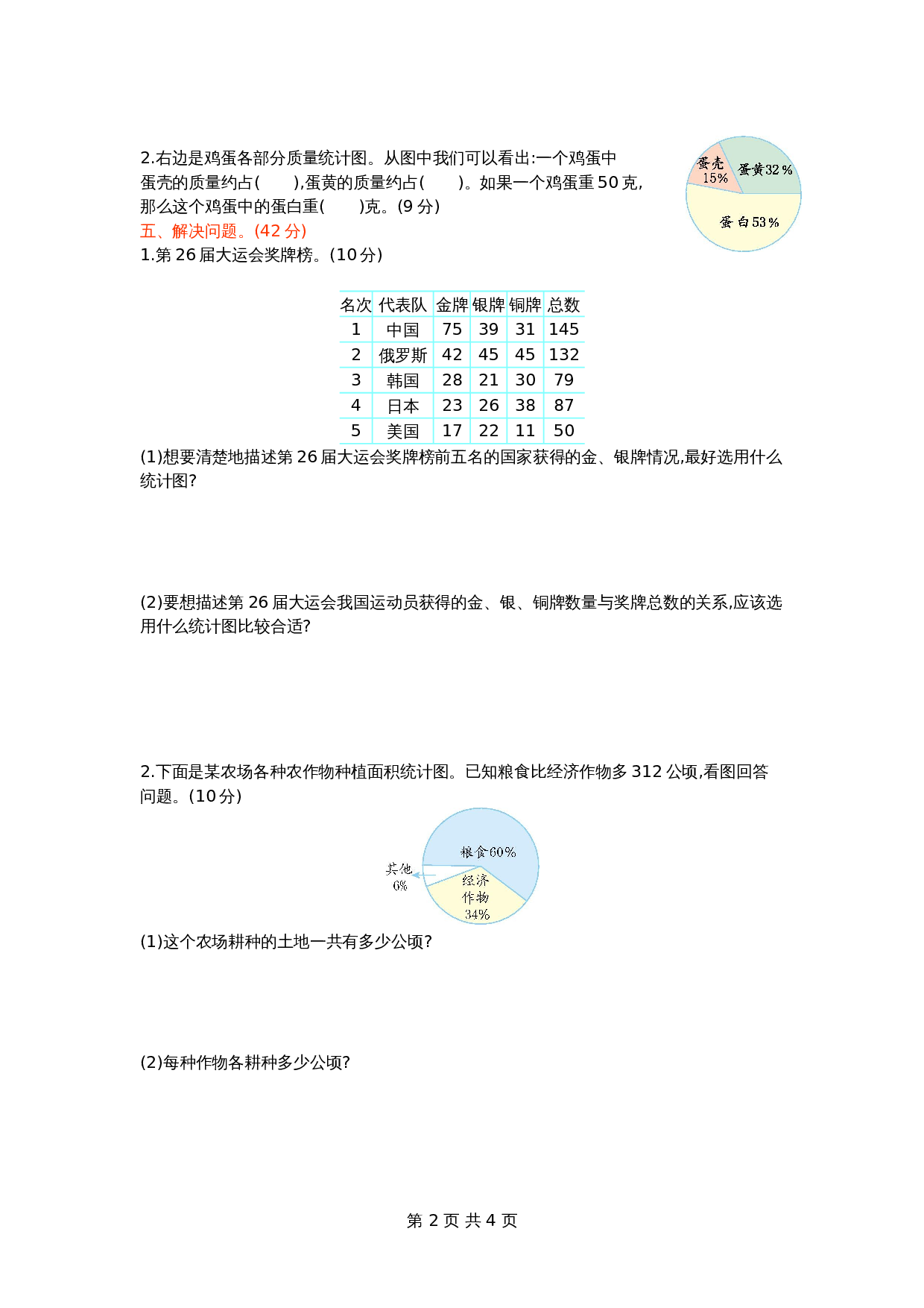 青岛版（六三学制）六年级下册数学单元测试  第五单元检测卷（1）（含答案） 第2页