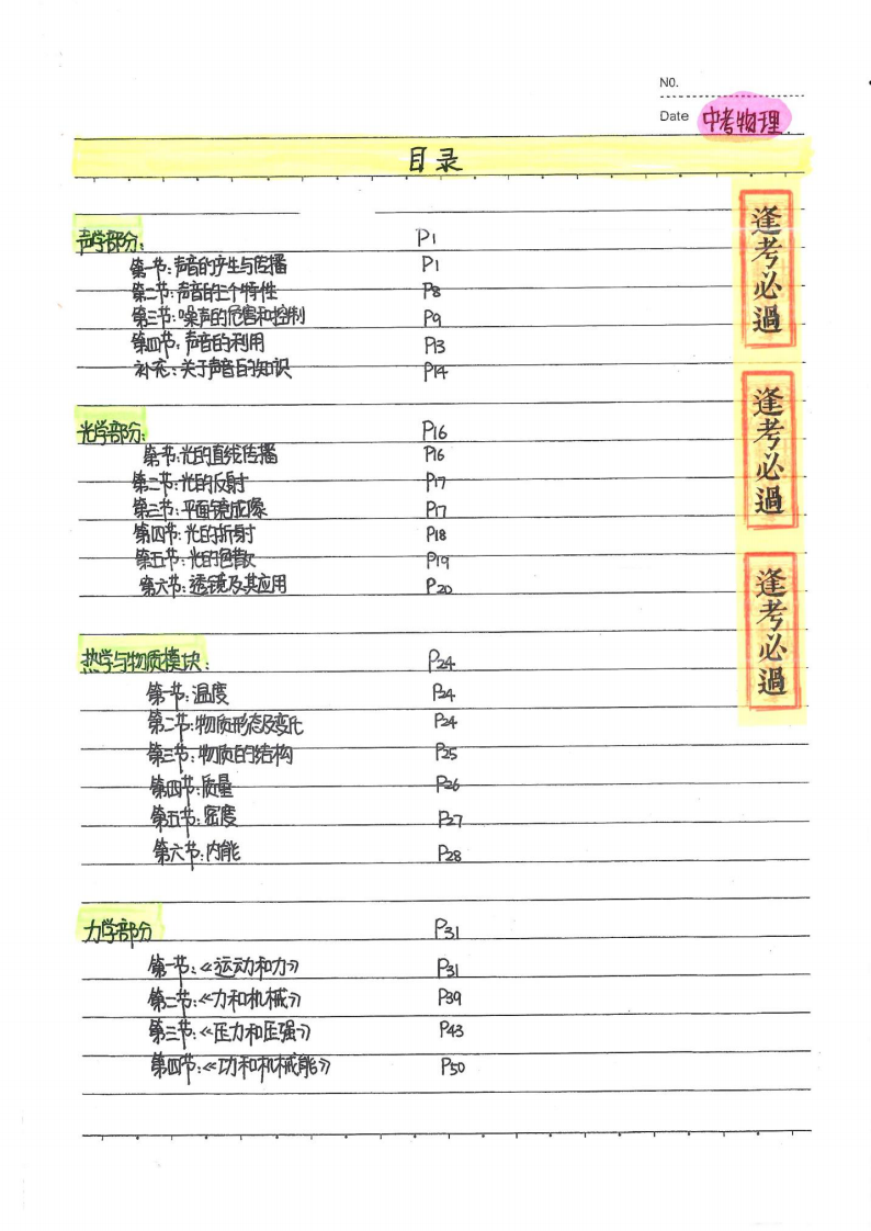 中考物理状元笔记 第1页