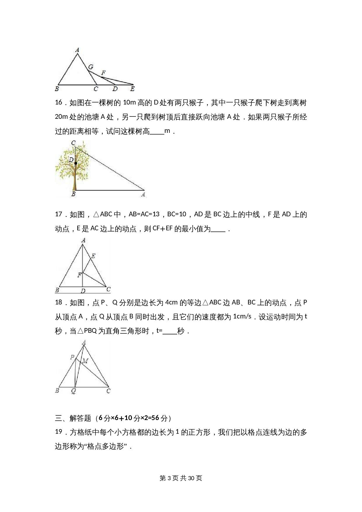 苏科版八年级上册数学试题 期中检测试卷（1）（含解析） 第3页