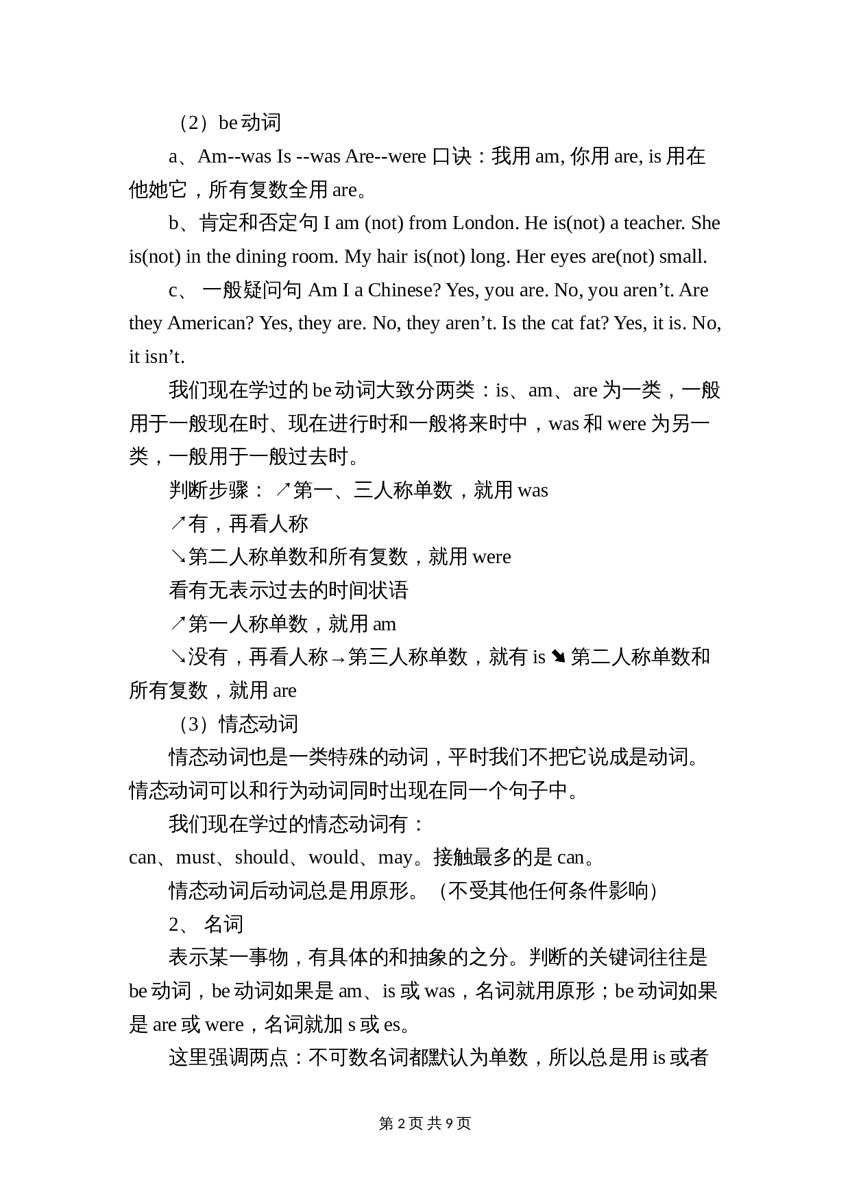 【小升初】英语总复习-英语语法知识复习全面汇总 第2页