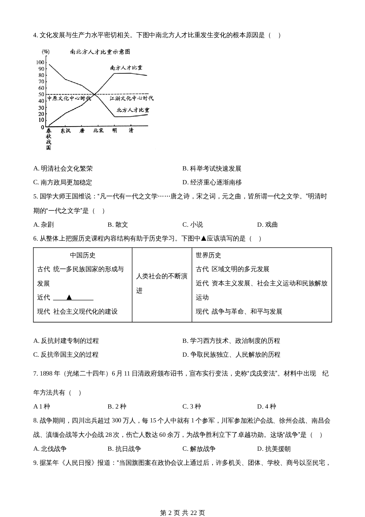 知卷精品：2023年四川省乐山市中考历史真题（含解析） 第2页