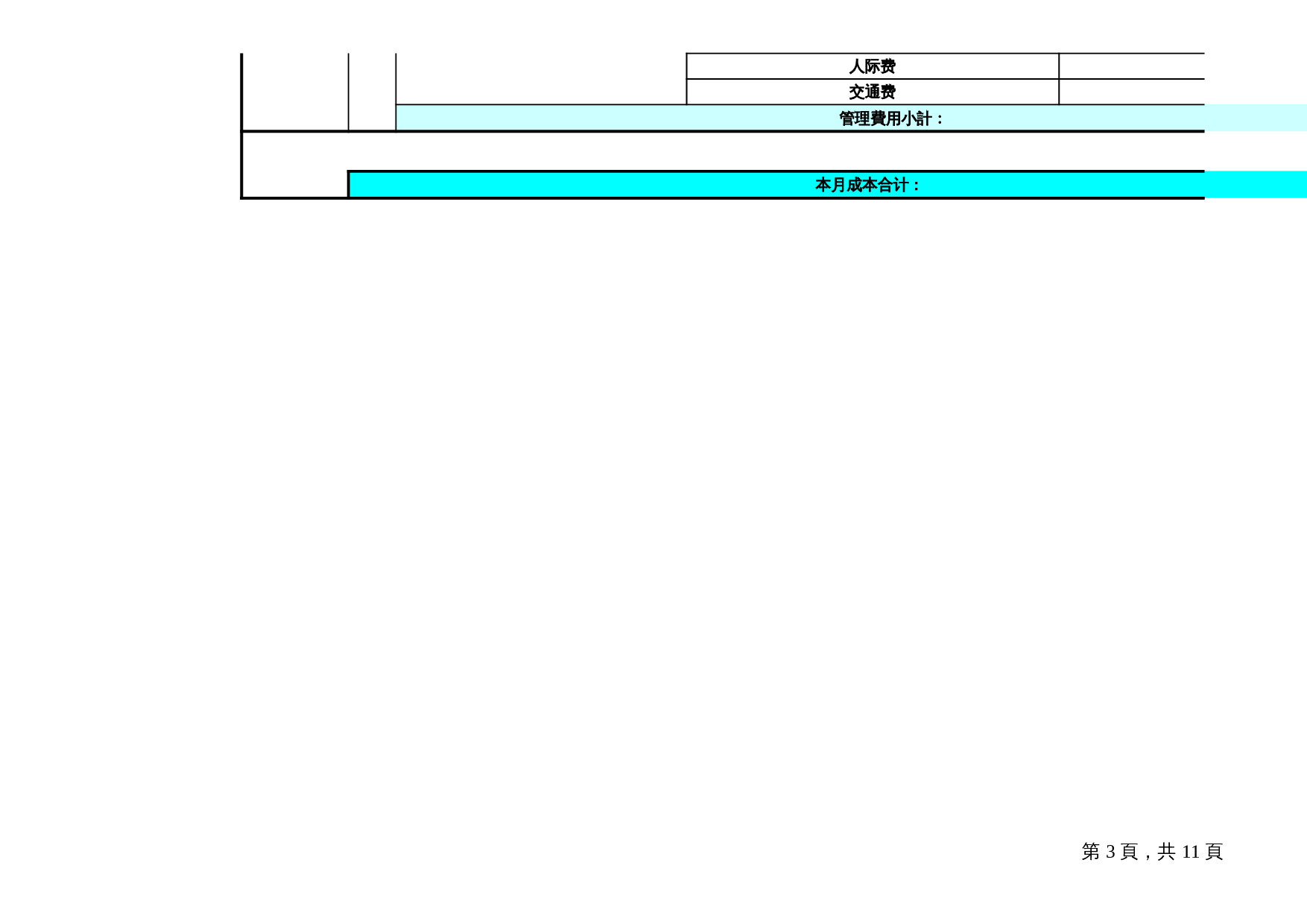 成本核算格式 第3页