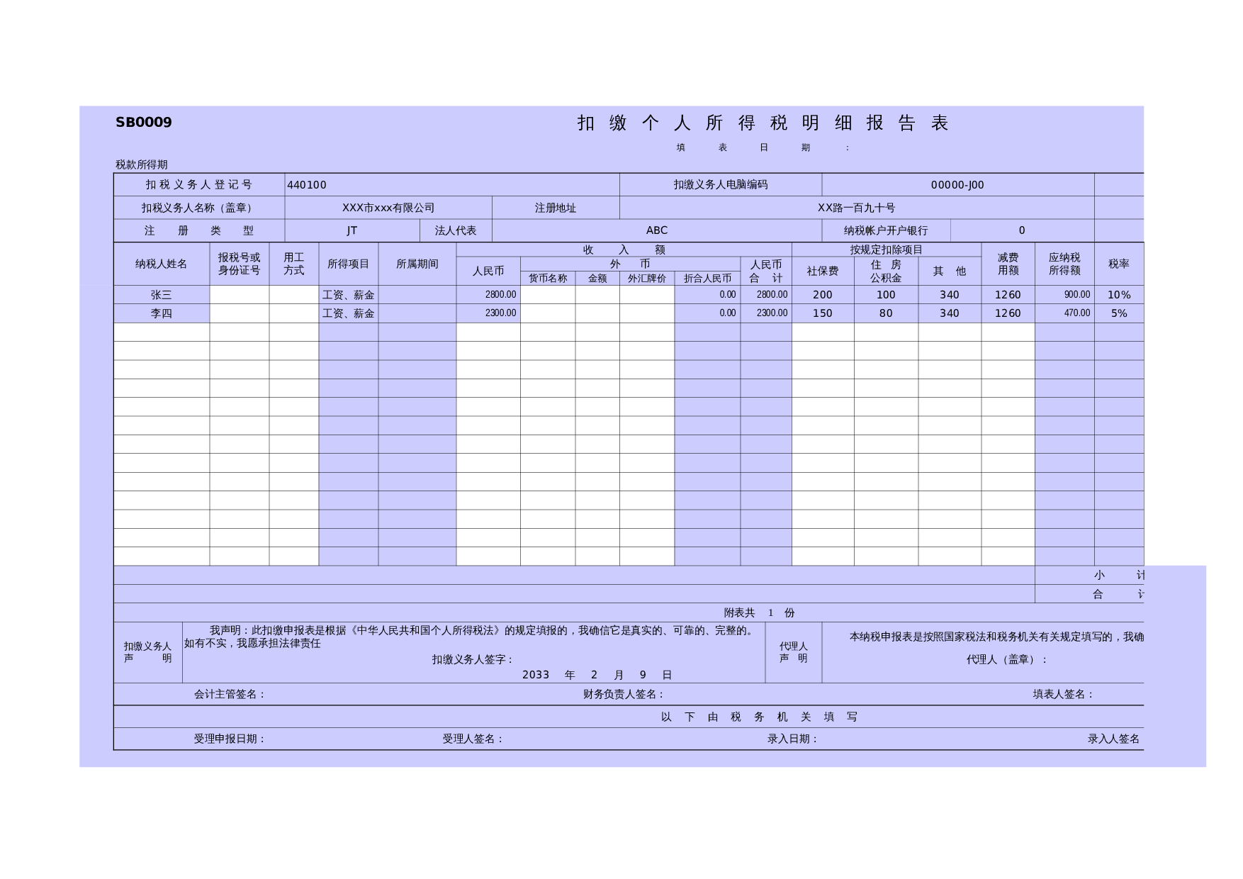 扣缴个人所得税明细报告表 第1页