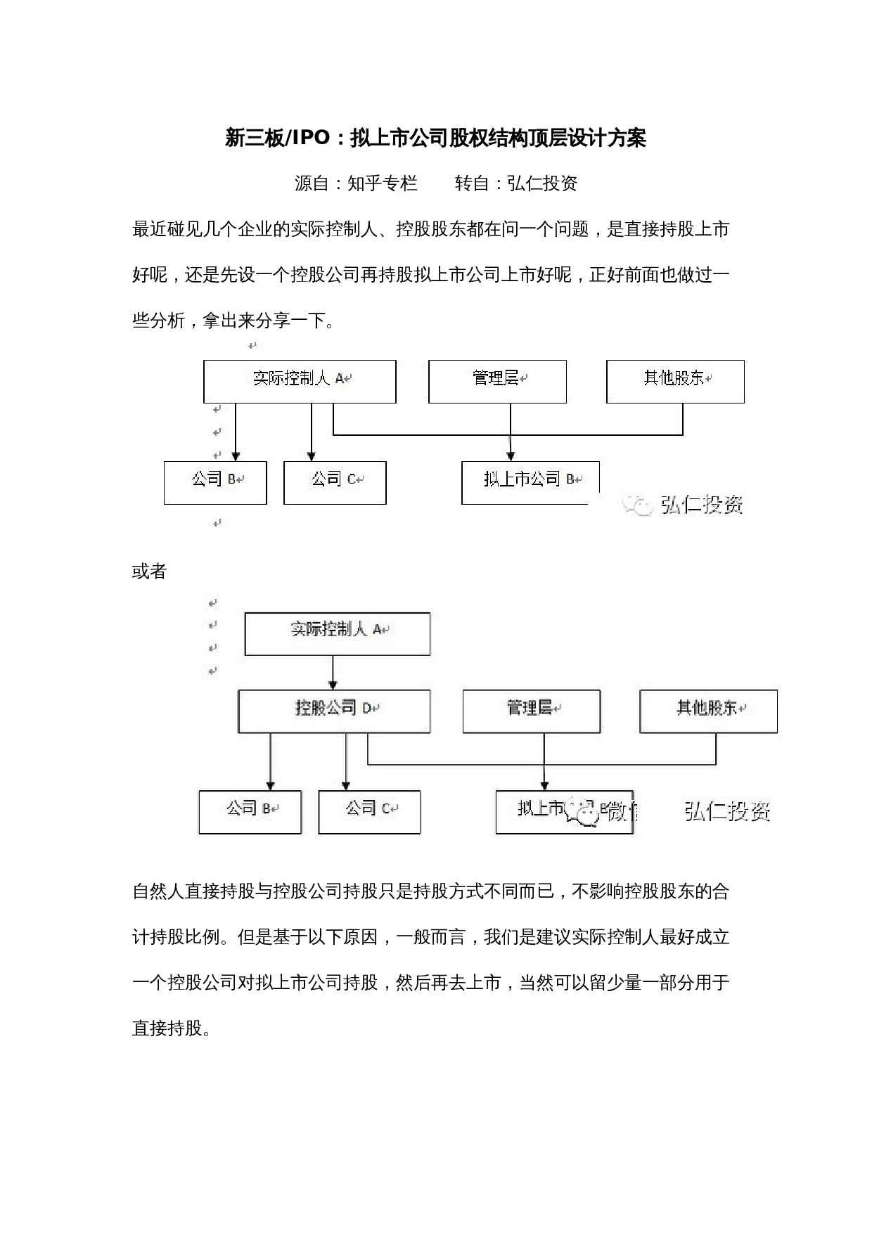 拟上市公司股权结构顶层设计方案.docx 第1页